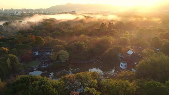 杭州西溪国家湿地公园航拍