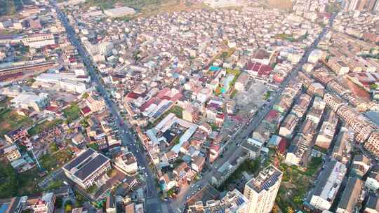 中国浙江宁波宁海西店小镇街道建筑风景航拍