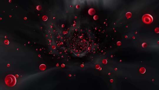 漂浮在静脉中的红细胞显微镜