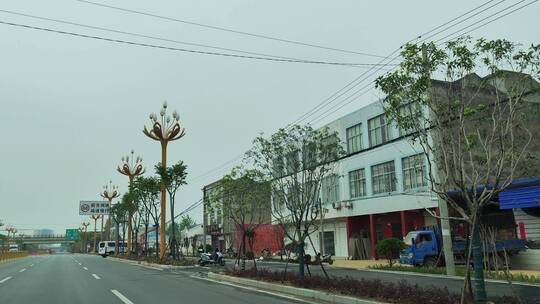 疫情城市街道马路行人交通