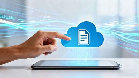 手指点击云服务图标画面