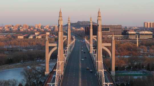 航拍北京昌平南环大桥视频素材模板下载