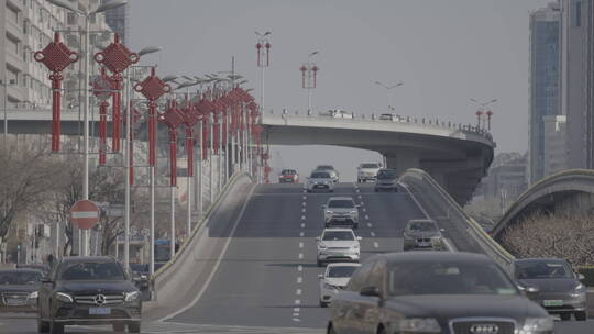 新年城市街道 过年热闹街道 街道灯笼