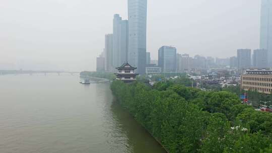 长沙湘江橘子洲杜甫江