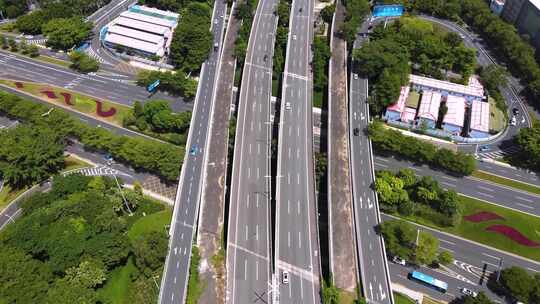 桥上车流 上下班车流 城市车流