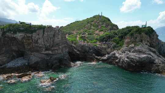 深圳大鹏南澳杨梅坑鹿嘴山庄海滨风光视频素材模板下载