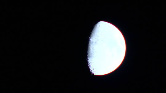 月亮 半月 月球 月坑 特写 延时