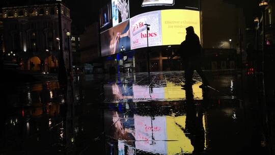 雨夜的伦敦大街视频素材模板下载