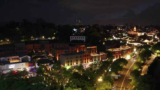 福州闽江两岸烟台山中洲岛江心公园CBD夜景