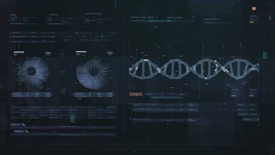 DNA医疗HUD科幻科技屏幕操作系统交互界面视频素材模板下载