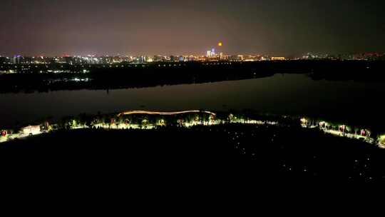 西安昆明池水库夜景