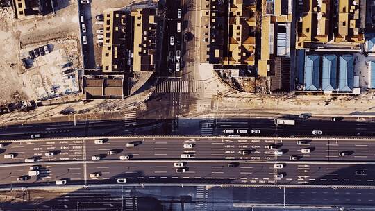 上海延安高架俯拍视频素材模板下载