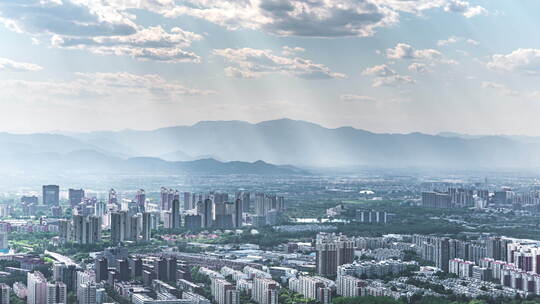 城市延时摄影北京城市发展光影流动