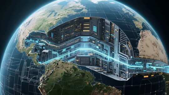 地球科技感网络场景