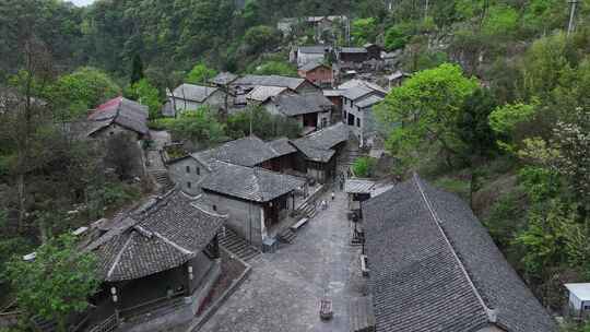 贵州安顺市云峰屯堡云山屯古村落航拍风光