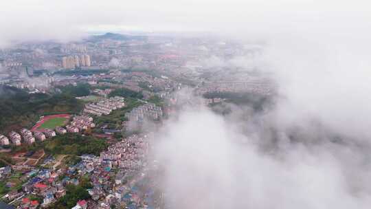 景德镇城市云海 云雾城市大片 云海延时