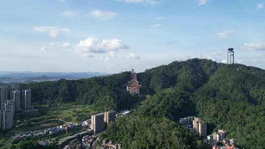 梧州白云山风景区四恩禅寺航拍