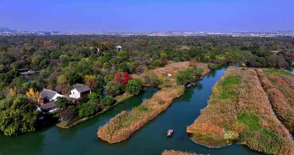 杭州西溪湿地秋意浓航拍