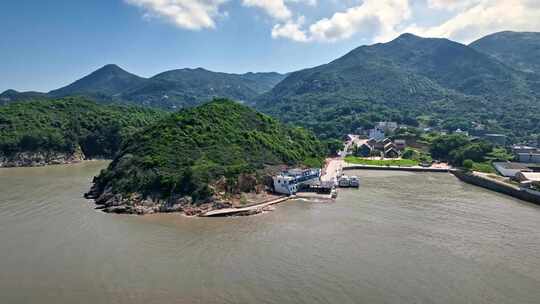 大海航拍 福建霞浦 嵛山岛天湖 岛屿森林