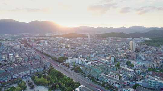 宁波宁海西店镇建筑风景航拍