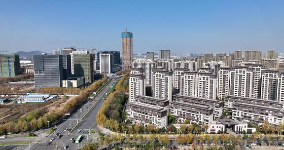 南京秣周东路商圈建筑地铁航拍