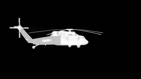 三维直升机模型带通道