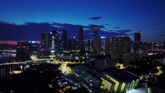 重庆江北区江北嘴CBD夜景航拍