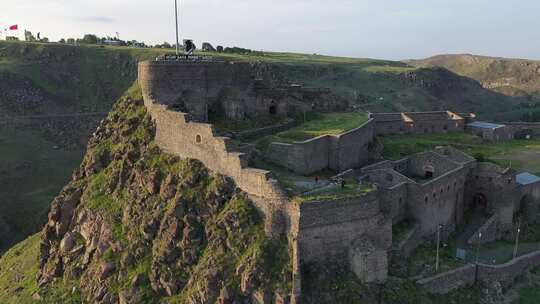 航拍城堡城墙