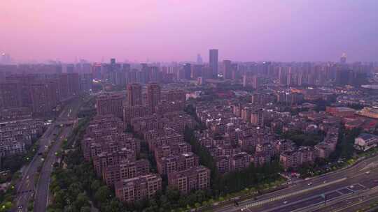 杭州萧山城市风景航拍