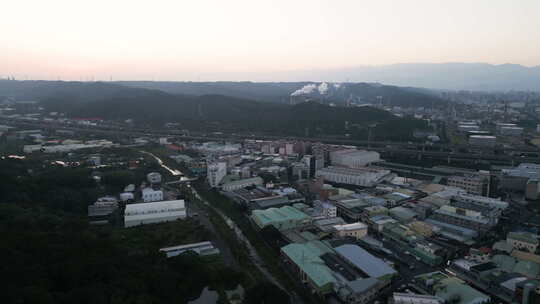 台湾桃园工业区鹿珠区回拉无人机景观