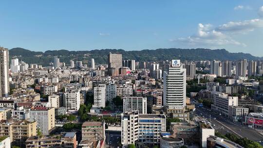 航拍四川宜宾建设宜宾城市风光