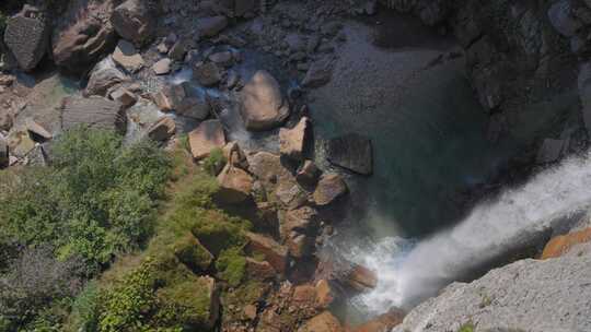 瀑布，岩石，水，流