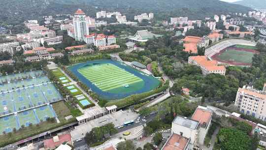 航拍福建省厦门市思明区厦门大学