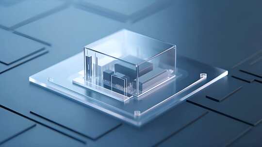 电脑芯片超现实动画 发光芯片 国产晶片