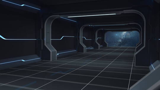 穿梭在未来感室内空间 3D渲染