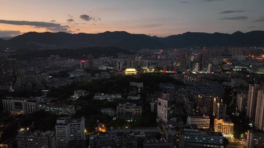 航拍福建福州鼓楼区镇海楼屏山公园