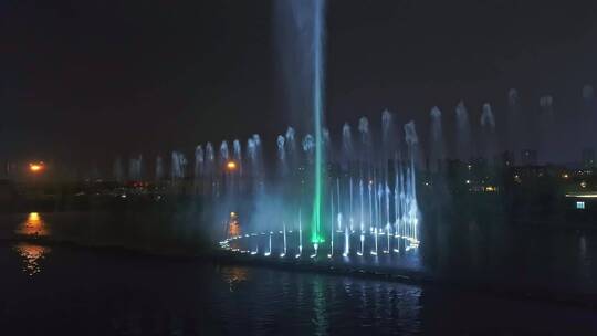 公园1903喷泉夜景航拍
