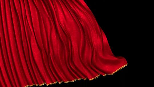 红旗幕布拉开幕布
