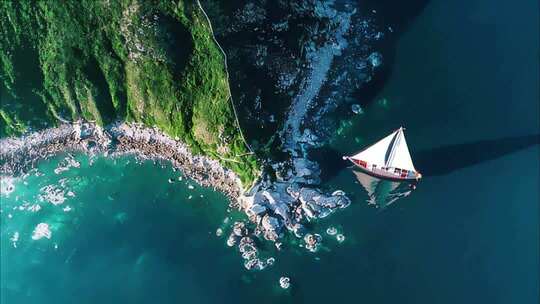 海岛游艇度假帆船橡皮艇