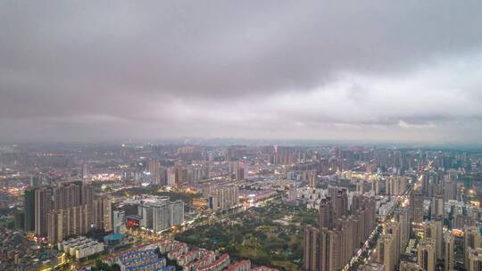 广西贵港城市夜景航拍视频素材模板下载