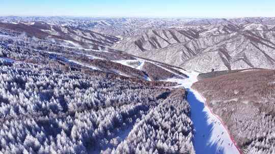 崇礼万龙滑雪场全景航拍