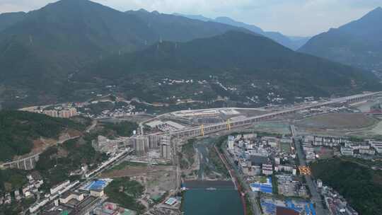 航拍湖北宜昌兴山县建设