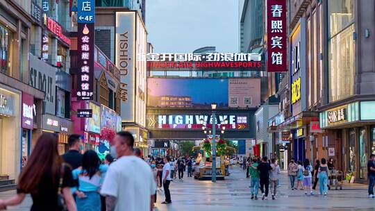 成都春熙路夜景延时【6k】视频素材模板下载