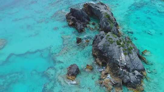 百慕大，空中飞行，岩礁，美丽的风景，大西洋，热带天堂