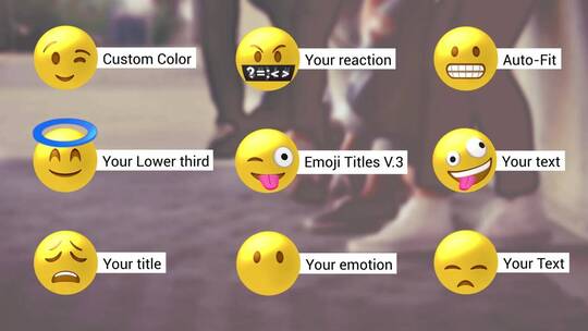 综艺感Emoji标题素材包AE模板AE视频素材教程下载