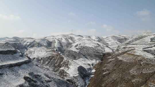 山西黄土高原冬季雪景
