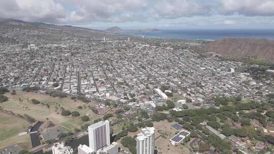 夏威夷瓦胡岛鸟瞰图