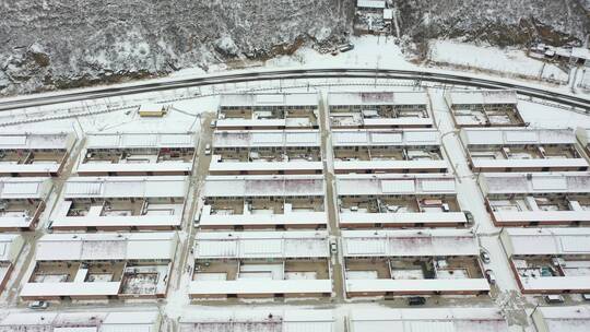 4K航拍北方雪景农村