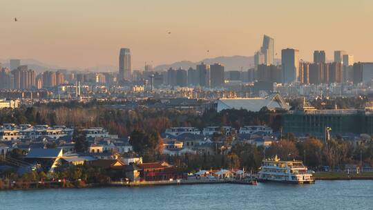 昆明滇池大坝航拍