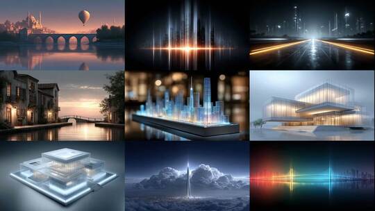 未来城市建筑群科技感十足高清在线视频素材下载